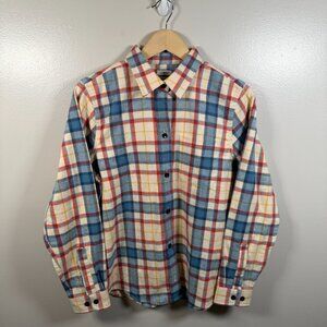 L.L. Bean Relaxed Fit Scotch Plaid Flannel Shirt Size Small Outdoor Camping Hike